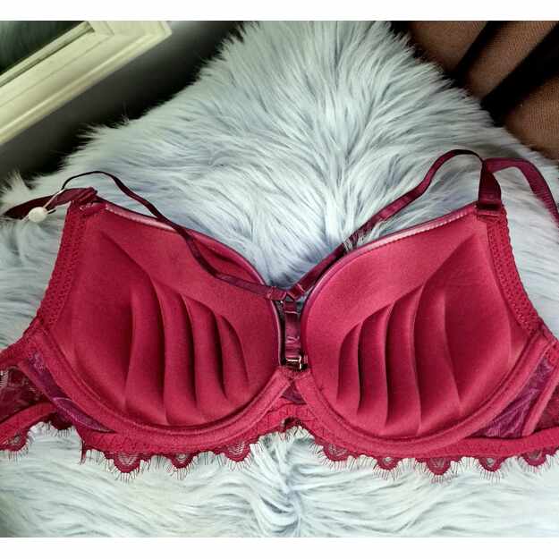 (80C) Liemenėlė su PUSH UP BURGUNDY