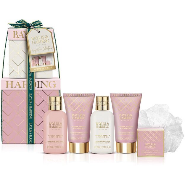 Baylis And Harding Signature Collection Jojoba Vanilla And Almond Oil Keepsake Box Dovanų Rinkinys 5355